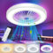 Peasur RGB Deckenlampe mit Ventilator Fan, 3000K/4000K/6500K Dimmbar Ventilator mit Licht, 6 Windstufen, Timer, Natürlicher Windmodus, Deckenventilator mit Beleuchtung und Fernbedienung Leise, Weiß
