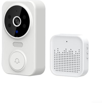 Campanello WiFi Smart Video, telecomando wireless, audio bidirezionale, citofono vocale (bianco)