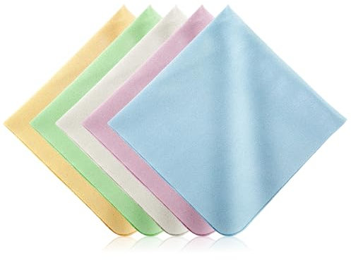 Teaaha 5 Stück Brillentuch, 30 x 30 cm Brillenputztuch, Mikrofaser Reinigungstücher, Mikrofasertuch Brillenputztücher Bunte für Kameras, Musikinstrumente, Tablets, Handys, Silberwaren