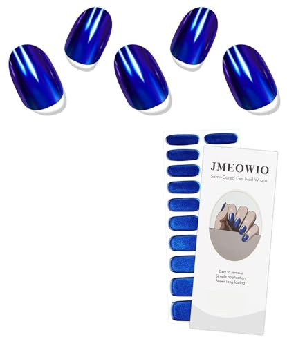 JMEOWIO Halvhärdade gelremsor nagelkonst klistermärke wrap glitter