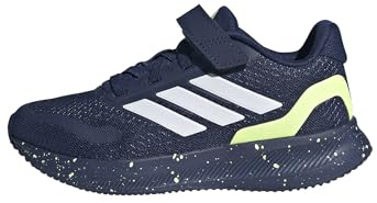 adidas Unisex Kids RUNFALCON 5 Shoes Kids, Dark Blue/FTWR White/hi-res Yellow, 1 UK