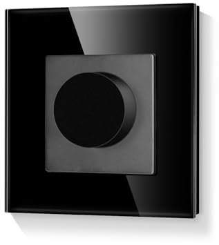 LIAONFOY Variateur d'intensité avec bouton rotatif - Interrupteur rotatif encastré - Pour ampoules LED à intensité variable et ampoules halogènes - Noir - 500 W - Pas besoin de câble neutre