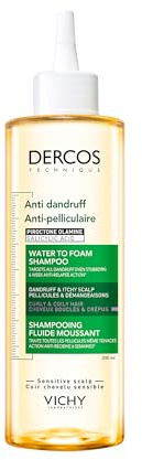 Vichy, Dercos Technique, Shampooing Fluide Moussant, Soin Traitant Antipelliculaire, Anti-Pellicules & Anti-Démangeaisons, Cheveux Bouclés et Crépus, 200 ml