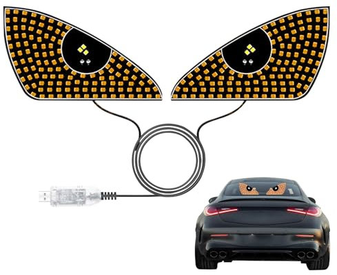 ZHUMCCY Éclairage LED Eyes pour Véhicules,Lampe LED Compacte pour Pare-Brise - Écran Souple Animé Dynamique Programmable pour Effets d'Affichage sur Véhicules, Camions et Automobiles