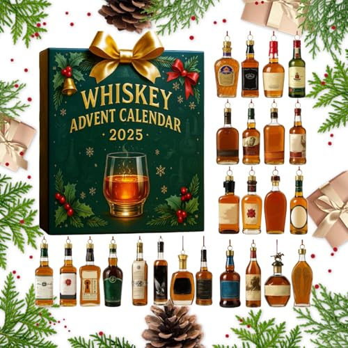 2025 Whiskey Advent Calendar, 24 Tage Ohne Wiederholung, Lustiger Bier-Adventskalender für Whisky Anhänger, Eine Tägliche Verkostungsreise durch die Welt der Whisky-Aromen