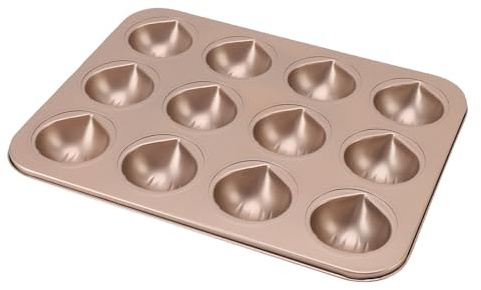 Haofy Moule à Muffins pour Gâteau aux Châtaignes, Ustensiles de Cuisson Antiadhésifs en Acier au Carbone de 12 Tasses, Plaque de Cuisson pour Pudding