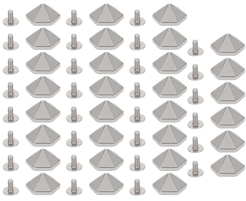 Sexkantiga skruvnitar 30 set |15 mm zinklegering Skyddsfästen för handväskor/skor/kläder |Enkel installation Ingen utrustning krävs (Silver)