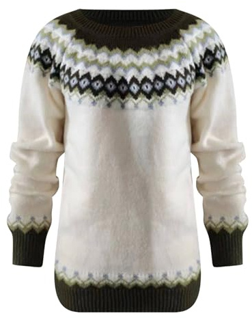 Générique Dam grovstickad tröja - lös stickad tröja dam sweatshirt ljusa toppar lösa toppar långärmad pullover tjocka jacquardtröjor bekväm tröja tröja, Mintgrön, 5XL