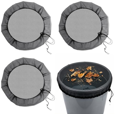 3 unidades de red para barriles de lluvia con cordón ajustable, diámetro de 100 cm, cubierta resistente a la intemperie, protección contra mosquitos, protección contra hojas, mosquitos