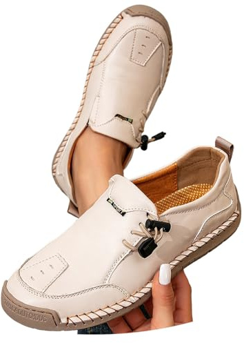 Zapatos Montela para Mujer Zapatillas Deportivas Tradicionales con Cordones Transpirables de Malla Elegantes Zapatos de Ocio para Oktoberfest Exteriores y Caminar (Beige, 35)