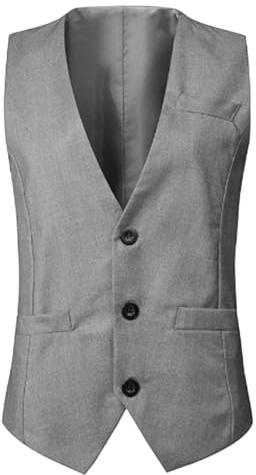 Herrväst med v-ringning smal passform enkelrad kappa stil casual affärskläder formell bröllopsjacka mångsidig outfit för speciella tillfällen