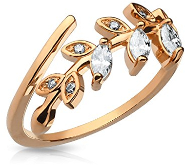 Autiga Fingerspitzenring Midi Knöchel Nagel Ring Zehenring Blatt Blätter Leaf Boho Bohemian rosègold