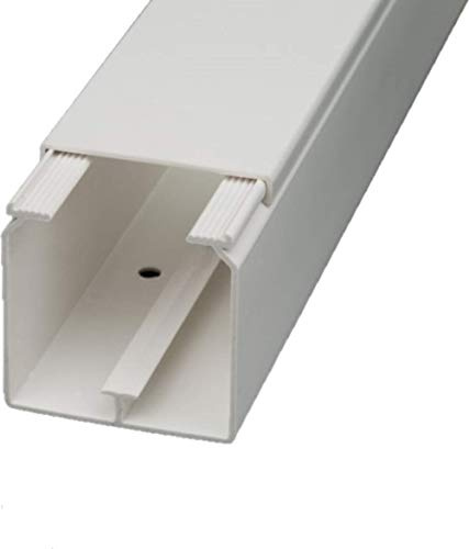 CabCom PVC Kabelkanal Kabelleiste Kabelschacht Brüstungskanal zur Montage an Wand oder Decke Diverse Größen und Farben 2 Meter 60 x 60 mm weiß