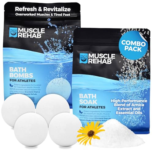 Muscle Rehab Magnesium Bath Soak - Bath Bombs for Athletes, 45 Oz
