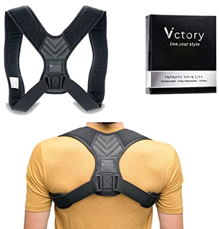 Victory® - Correttore Posturale Spalle Uomo Donna | Busto Correttore Schiena Dritta | Supporto Postura, Tutore Fascia Regolabile | Correggi Cifosi
