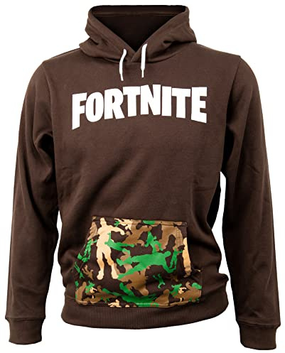 Fortnite Hoodie Kids Logo Brown 164cm