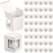 AVLA 50 Pack Gift Boxes for Sublimation Mugs, 4.3x4.3x5'' Small White Packaging, 12OZ 15OZ Transparent Cups Wrapping With Clear View Window, Cupcake Christmas Ornament Box for Wedding