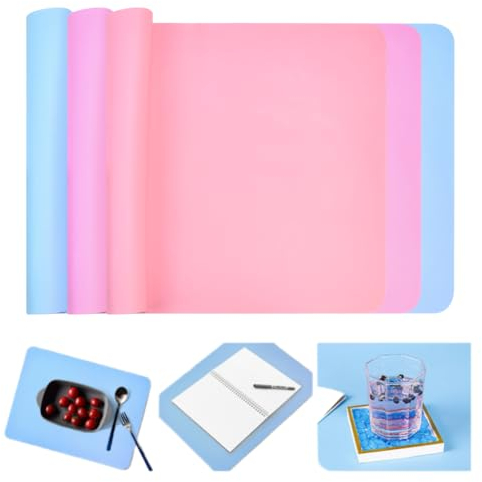 SLTAXAR 3 Stück Silikonmatte Basteln 30x40 Bastelunterlage Kinder Knetunterlage Rutschfest Knetmatte set Silikon Unterlage Matte Schule DIY Antihafte Tischmatte für Kinder Epoxidharz Basteln Handwerk