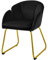 Yaheetech Fauteuil de Chambre à Coucher Salon Rembourré Haut Moderne Ergonomique en Velours avec Dossier Circulaire, Accoudoirs, Pieds en Métal, Charge 136 kg Noir