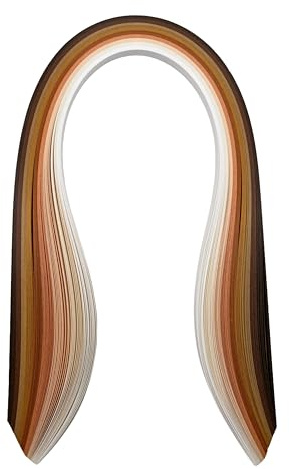 ODETOJOY Tiras de papel de filigrana multicolor de 1/5 pulgadas, tiras de filigrana de 5 mm, 90 unidades/juego de tonos oscuros a claros (surtido de tonos marrones)
