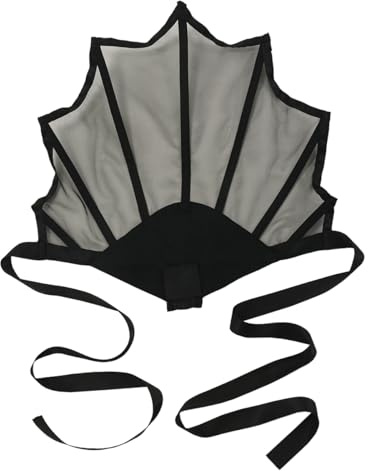 CAMDOM Cuello victoriano con volantes, reina gótica, cuello de hueso de malla negra, disfraz de Halloween, accesorios de juego de rol