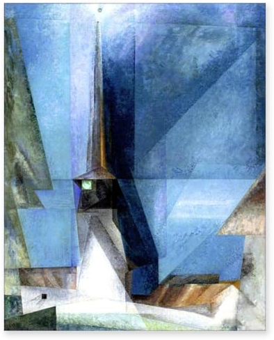 LZ6J8C9 Lyonel Feininger Druck auf Leinwand-Berühmte Gemälde Wandkunst-Storm Brewing-Abstrakter Expressionismus Leinwand Wandkunst Bild 60x72cm(24x28in) Rahmenlos