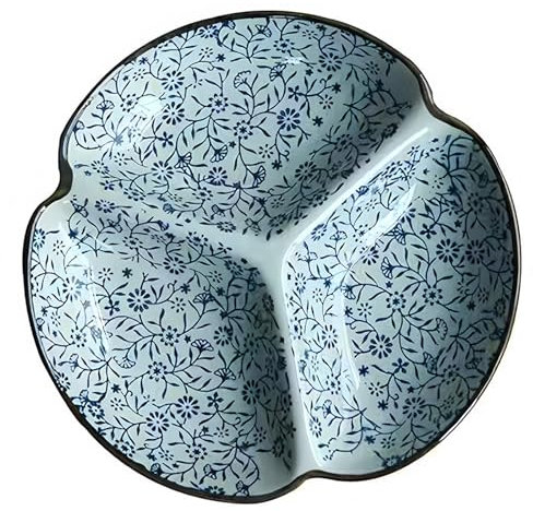 Dowbom Assiettes de contrôle des portions, assiettes divisées pour adultes, assiettes bariatriques pour le contrôle des portions, plateau à déjeuner réutilisable à 3 sections (17,8 cm, B), DB-FGP-002