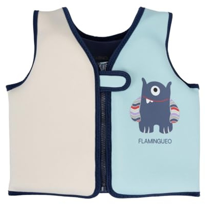 Flamingueo Gilet da Nuoto Bambino - Giubbotto da Nuoto - Giubbotto da Piscina Bambino - Neoprene e Schiuma EPE - Cinghia Regolabile - 3-6 anni - Blu Navy