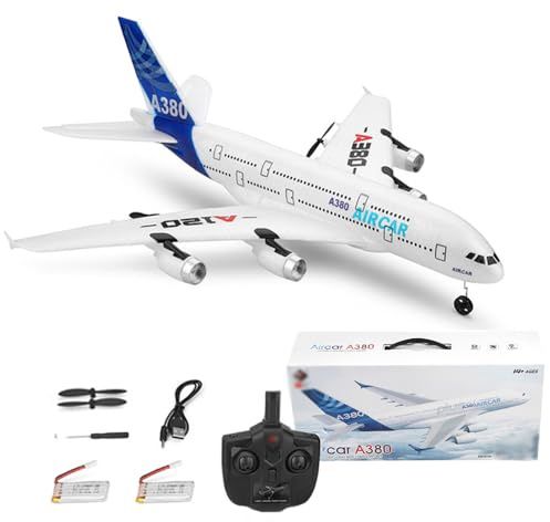 SAYZON RC Plane Aircar A380 Model Plane 3CH A120 EPP Foam RC Airplane for Beginners and Adults 2.4Ghz Fixed Wing RTF Remote Control Plane with 2 Batteries
