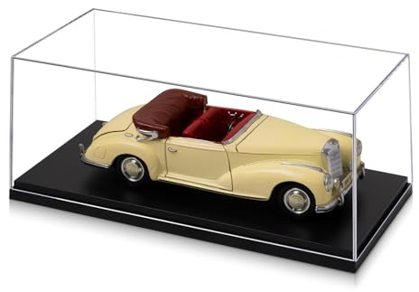 1:18 No Assembly Diecast Display Case with Plastic Base - Acrylic Model Car Display Boxes - Dustproof Showcase for Collectibles Memorabilia (1, 1:18)