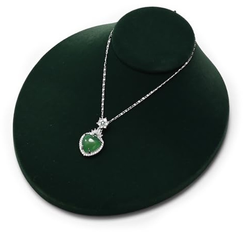 Oirlv Vert Velours Support Collier Buste Bijoux Collier,