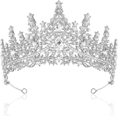 Strass Tiara di cristallo Corona Regina, Diadema da Sposa Scintillante per Ragazze Sposa Donne Fascia Corona Principessa