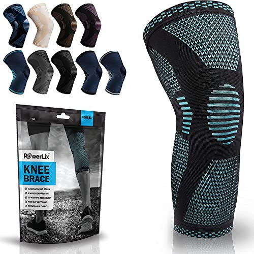 POWERLIX Knee Support for Women/Men, Knee Brace Compression Sleeve Support for Arthritis, Joint Pain, Ligament Injury, Meniscus Tear, ACL, MCL, Tendonitis, Running, Squats, Sports, Blue, Large