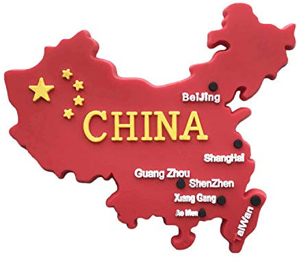 Wedare - Magnete da frigorifero 3D con mappa cinese, souvenir turistici con bandiera rossa, decorazione adesiva per frigorifero a casa