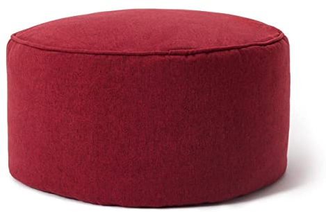 Lumaland Sitzsack Pouf (50 L) | Kompakter Sitzsack mit 3-in-1-Funktion: bequemer Hocker, praktisches Tischchen & stylischer Indoor Fußschemel I Mit Flexibler EPS-Füllung | Ø 25 x 45 cm [Rot]
