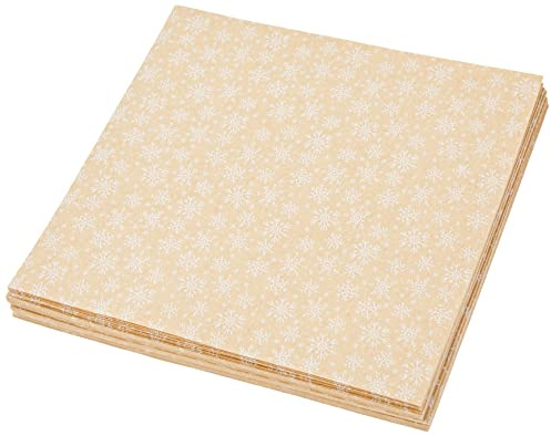 Ursus 38035599F hopfällbara blad jul, 100 ark kraftpapper 80 g/kvm 15 x 15 cm, i 10 olika mönster, framsida med motiv, tryck på baksidan, inklusive veck, brun