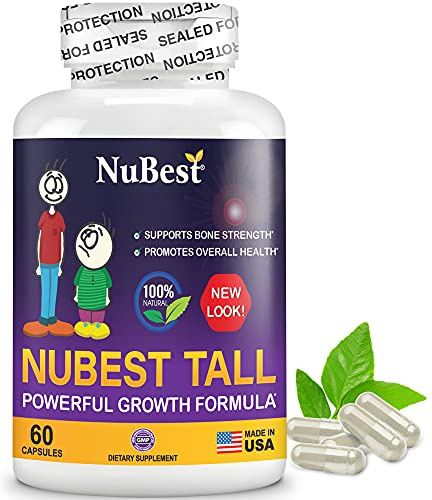 NuBest Tall New Look for Age 5+ - Multi-Nutrient Formula for Daily Use - Support Bone Growth, Immunity - 60 Count