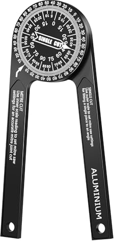 Miter Saw Protractor Angle Finder Tool, 7 Inch Aluminum Metal Professional Mitre Protractor, Miter Gauge for Inside Outside Corner, Skirting Woodworking, Crown Molding, Carpenter, Plumber