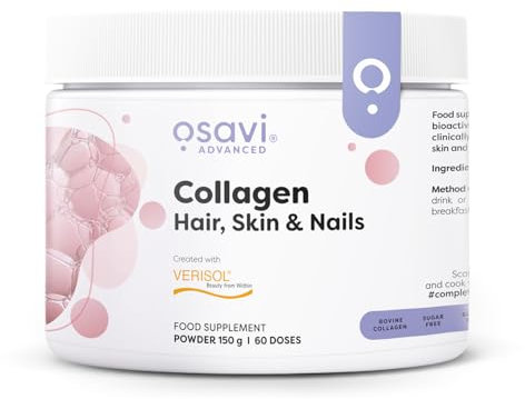 Osavi Collagen Hair, Skin & Nails – 150 g | VERISOL® Bioactive Peptides for Thicker Hair, Improved Skin Elasticity, Reduced Wrinkles, and Stronger Nails | Unflavored and Easily Soluble