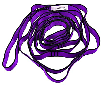 WEBSUKA 40 Inches Aerial Yoga Hammock Daisy Chains Strap, Strong 22kN Adjustable with 10 Loops, No Stretch, Climbing Strap Nylon Chain Sling FOR Aerial Yoga,Swing, Hammock, Suspension, Exercise