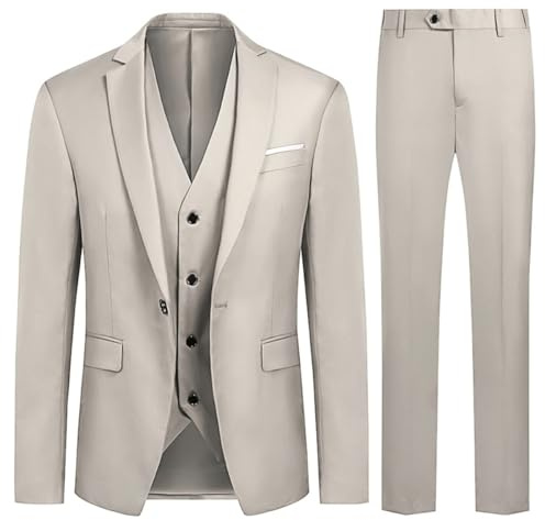 Allthemen Costumes 3 pièces Homme Elegant Formel Veste et Pantalon Gilet