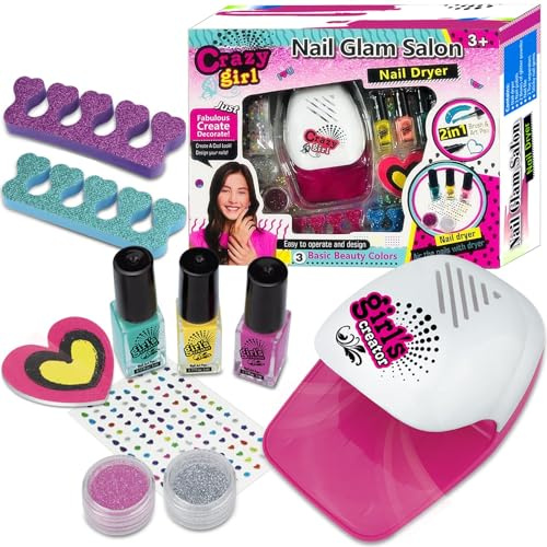 STAY GENT Ongle Enfant Nail Art Studio, Machine a Ongles Enfant Malette Onglerie Sécheur d'ongles, 10 Set Manicure Cadeau Filles 3 5 6 7 8 9 11 12 13+ Ans Maquillage Enfant Noël