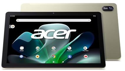 acer Iconia Tab M10-11, Tablette Tactile 10,1'' WUXGA IPS avec Bumper Case (MediaTek M8183C, RAM 4 Go, SSD 128 Go, Bluetooth, USB-C, Wi-FI, Android 12), Tablette Champagne Finition Métal