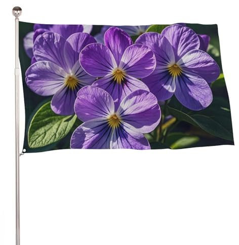 152,4 x 243,8 cm große Veilchen in Blüte, bedruckte Flaggen, Willkommensgartenflagge, saisonale Gartenflagge, dekorative Flagge, lustige Flaggen für den Außenbereich, Urlaub, Weihnachten
