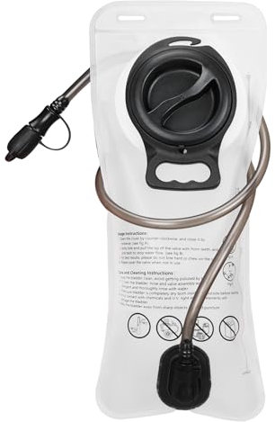 Outplea 2L Auslaufsicher Trinkblase mit Beissventil, Trinkbeutle mit Schlauch, BPA Frei Trinksystem für Rucksack mit Großer Öffnung, Faltbarer Wasserblase für Laufen Radfahren Wandern, Weiß