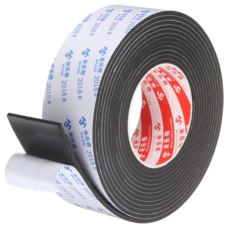 PATIKIL Nastro Adesivo In Schiuma Di Gomma Spugna 5cm x 3mm x 5 Metri Nero