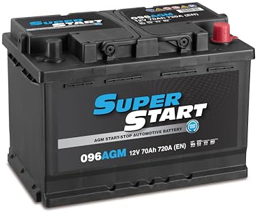 Super Start 096AGM 12V 70Ah 720A Start Stop Car, Van & SUV Replacement Battery