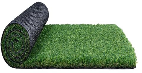 Rouleau de gazon artificiel de luxe de 25 mm d'épaisseur, 1 x 8 m, pour jardin, terrasse et balcon, gazon synthétique durable pour décoration extérieure