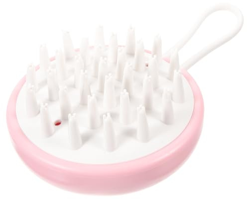 KAILIKETIY Spazzola per Shampoo Rosa in Abs e Silicone Design Cartone Animato, Massaggiatore per Capelluto e Chioma che Promuove la Circolazione Sanguigna e Pulizia Profonda