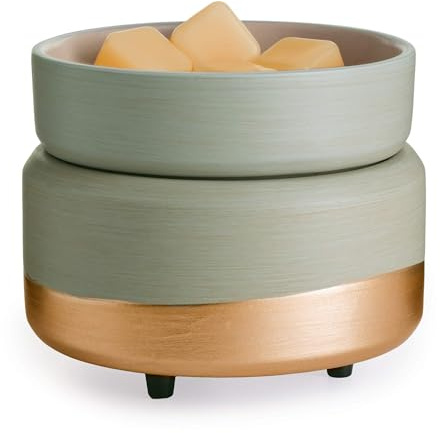 CANDLE WARMERS ETC 2-in-1 Candle and Fragrance Warmer for Warming Scented Candles or Wax Melts and Tarts with to Freshen Room, Midas